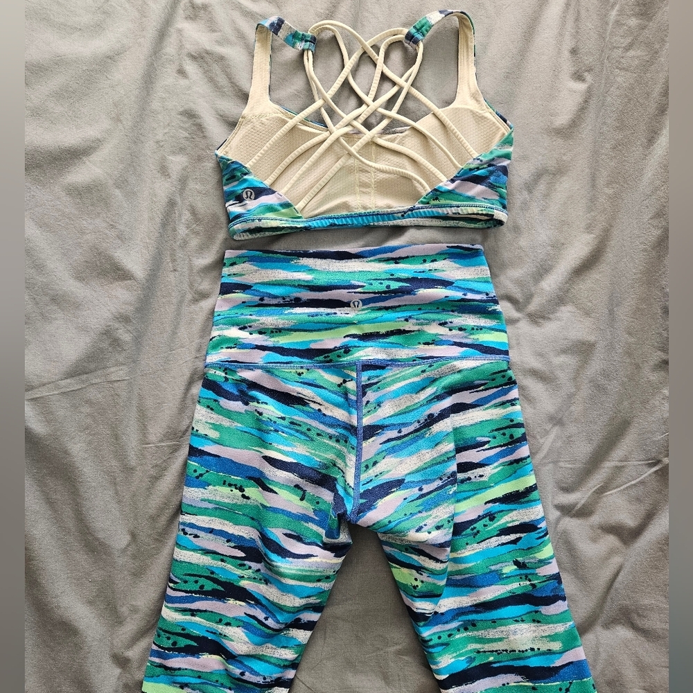 Lulu SET sz 8 Free to Be bra | 6 Leggings Hi Rise waist Wunder under Luon pant - Picture 5 of 16